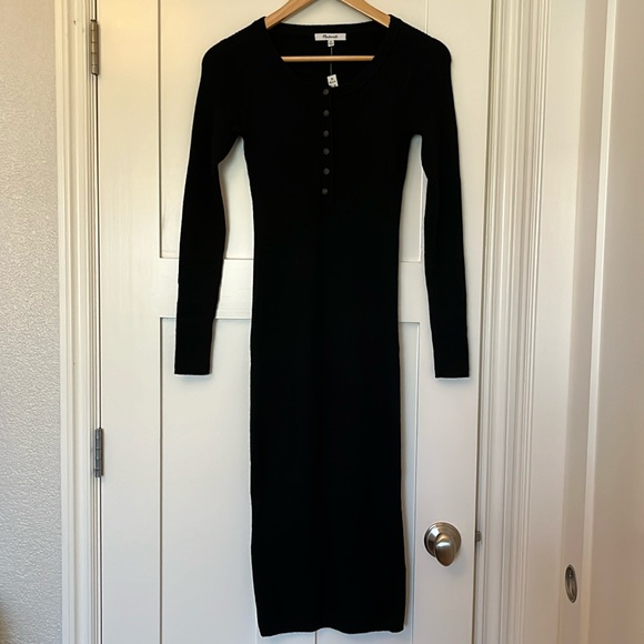 Henley Sweater Midi Dress - Picture 1 of 8